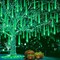 Halloween Lights Outdoor, Meteor Shower Lights Christmas Lights for Halloween Decorations, 8Tube 192LED Snow Falling Rain Icicle String Lights for Xmas Christmas Decor Tree Party,UL Plug Green